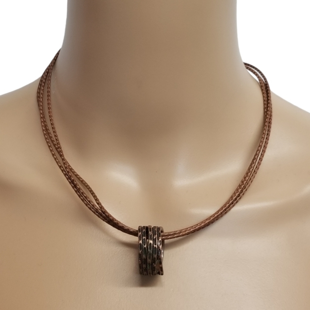 PREMIER DESIGNS VINTAGE COPPER RING PENDANT & CORD STYLE NECKLACE